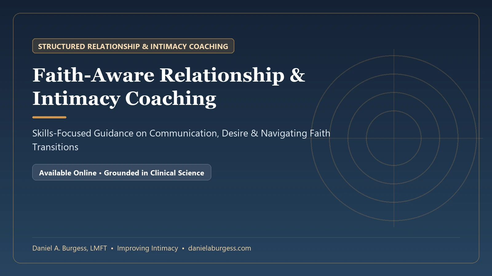 Faith-Aware Relationship & Intimacy Coaching with Daniel A. Burgess, LMFT